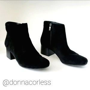 Kenneth Cole Reaction Road Stop Black Suede Leather Ankle Boots 10 EUC